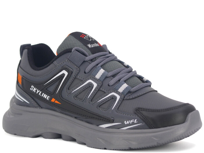 Wanderfull Garson 4281 Cilt Spor Ayakkabı Füme - Siyah - Turuncu - 1