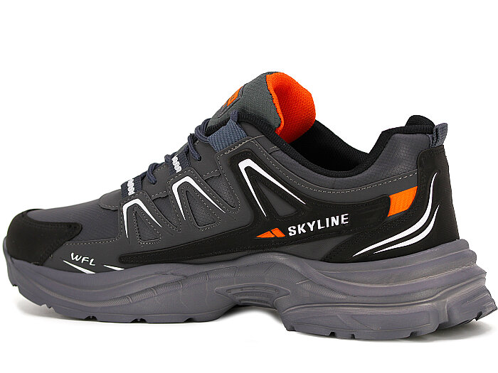 Wanderfull Merdane 4281 XXL Cilt Spor Ayakkabı Füme - Siyah - Turuncu - Wanderfull (1)