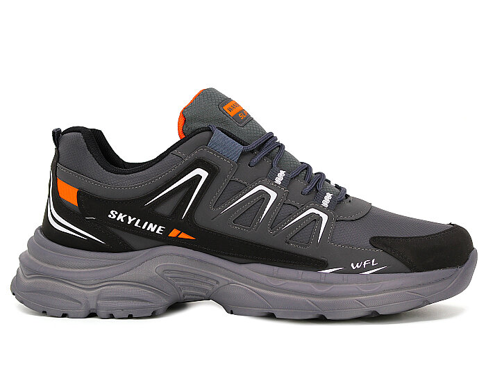Wanderfull Merdane 4281 XXL Cilt Spor Ayakkabı Füme - Siyah - Turuncu - 3