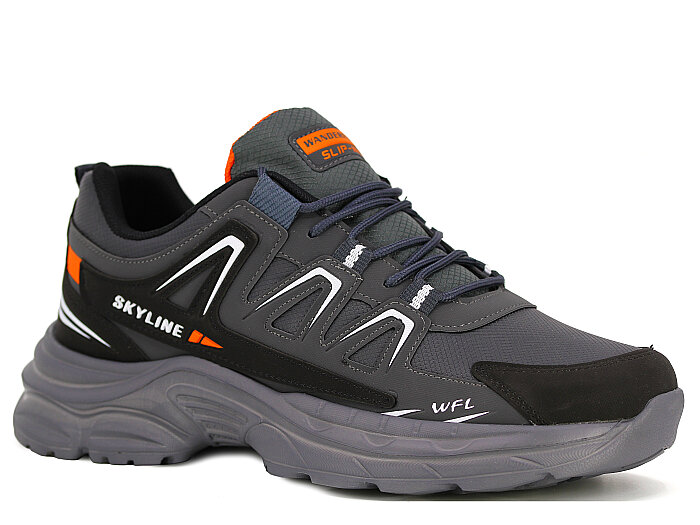Wanderfull Merdane 4281 XXL Cilt Spor Ayakkabı Füme - Siyah - Turuncu - 1
