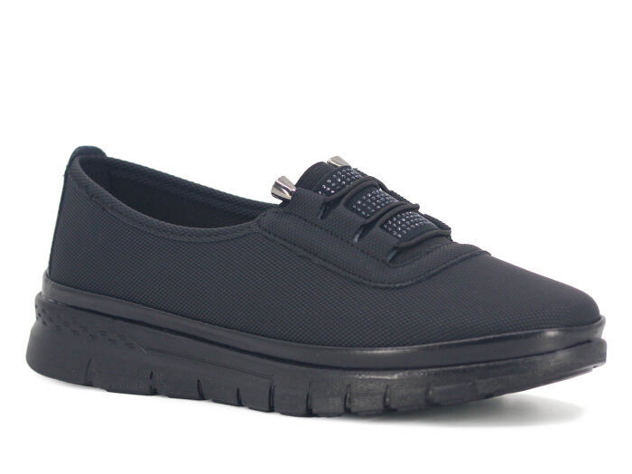 Wanetti Zenne 115 Atom Taşlı Poli Kot Anne Ayakkabısı Siyah - Wanetti