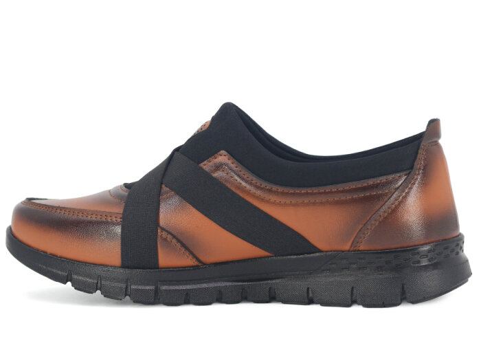 Wanetti Zenne 132 Atom Babet Streçli Poli Cilt Anne Ayakkabısı Taba - 2