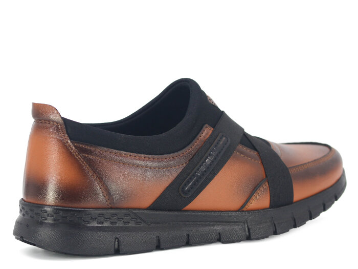 Wanetti Zenne 132 Atom Babet Streçli Poli Cilt Anne Ayakkabısı Taba - 3