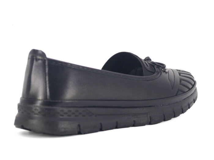 Wanetti Zenne 148 Atom Babet Poli Cilt Anne Ayakkabısı Siyah - 3