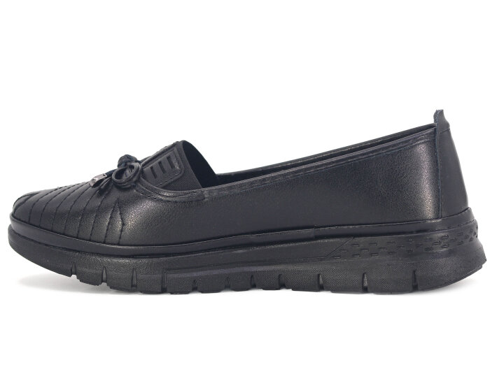 Wanetti Zenne 148 Atom Babet Poli Cilt Anne Ayakkabısı Siyah - Wanetti (1)