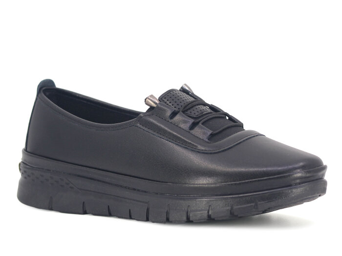 Wanetti Zenne 177 Kauçuk Cilt Atom Babet Anne Ayakkabısı Siyah - Wanetti