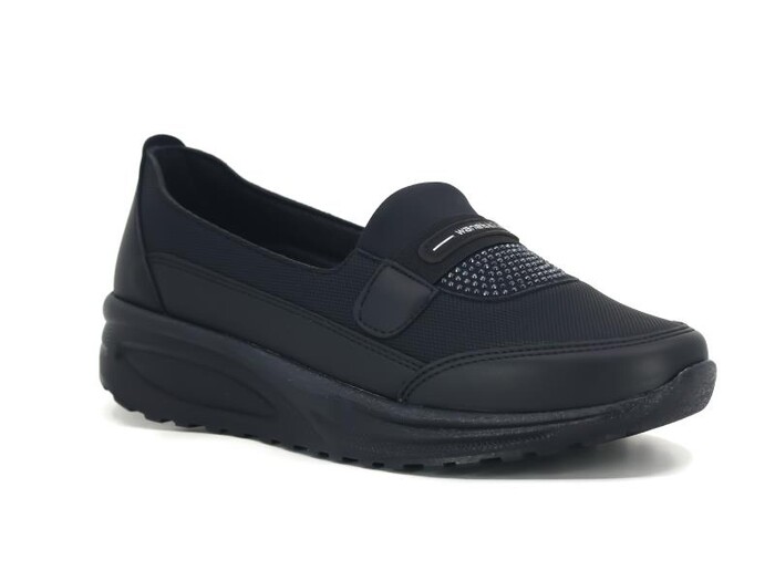Wanetti Zenne 311 Comfort Poli Cilt Anne Ayakkabısı Siyah - 1