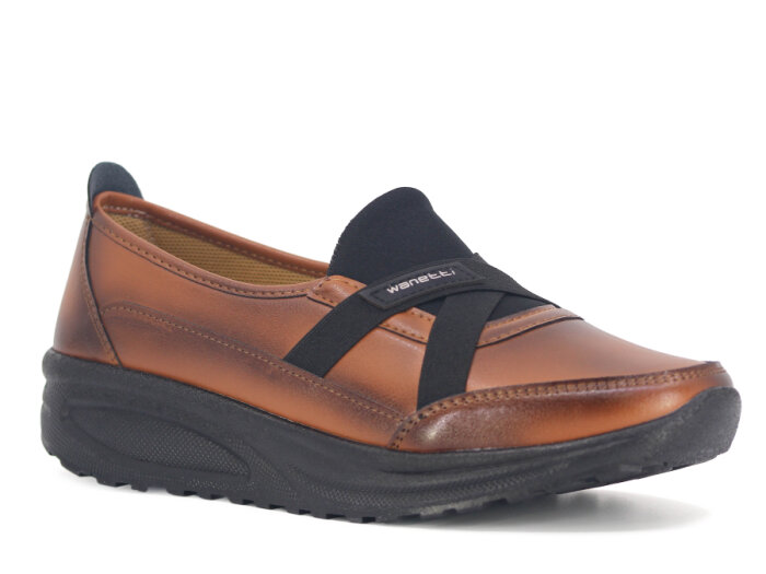 Wanetti Zenne 312 Comfort Poli Cilt Anne Ayakkabısı Taba - 1