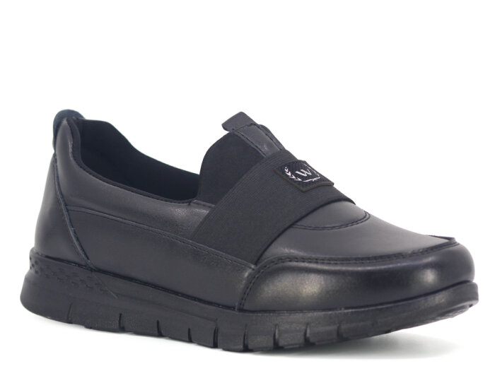 Wanetti Zenne 401 Spor Poli Cilt Anne Ayakkabısı Siyah - 1