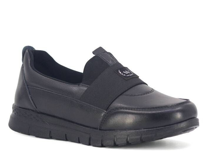 Wanetti Zenne 401 Spor Poli Cilt Anne Ayakkabısı Siyah - Wanetti