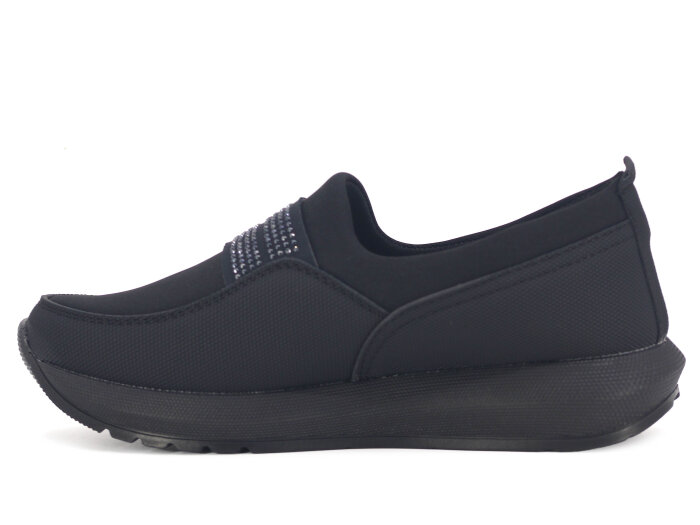 Wanetti Zenne 402 Spor Poli Kot Taşlı Anne Ayakkabısı Siyah - Wanetti (1)