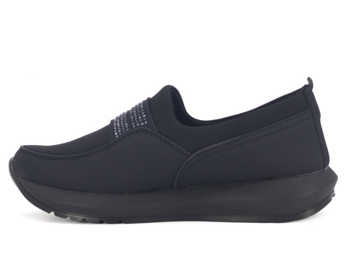 Wanetti Zenne 402 Spor Poli Kot Taşlı Anne Ayakkabısı Siyah - 2