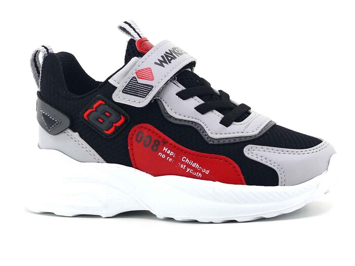 Waykers Patik 519 Anorak Spor Ayakkabı Siyah - Kırmızı - Waykers