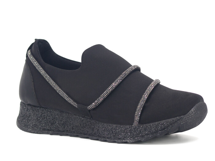 Wissente Zenne 170 Taşlı Anne Ayakkabısı Siyah - Wissente