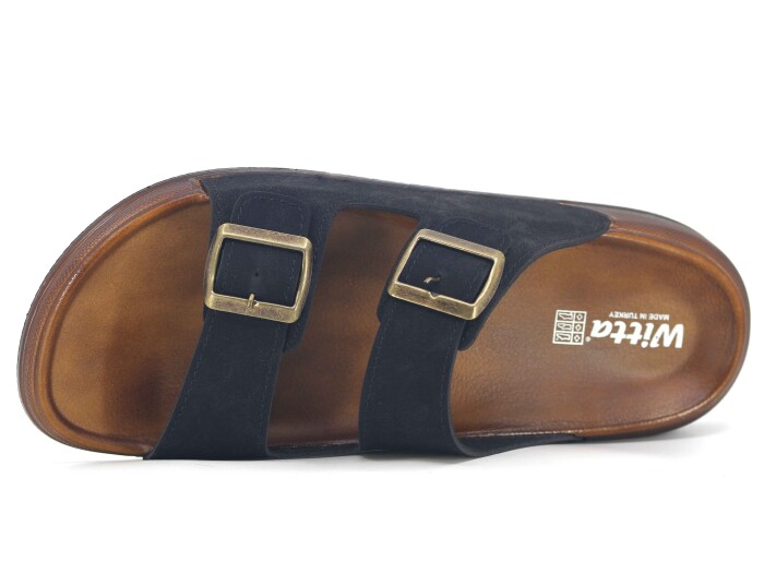 Witta Merdane 54201 Büyük Beden Çift Toka Comfort Kutulu Günlük Terlik Siyah - 2