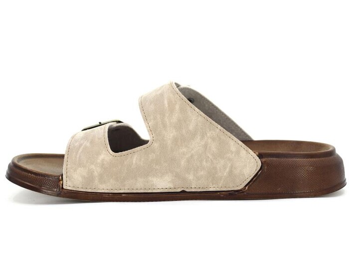 Witta Merdane 54201 Çift Toka Comfort Kutulu Günlük Terlik Bej - Witta (1)