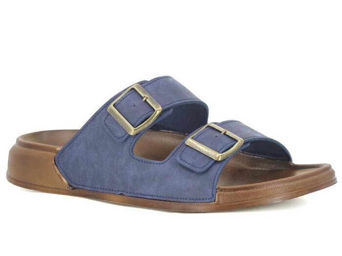 Witta Merdane 54201 Çift Toka Comfort Kutulu Günlük Terlik Lacivert 