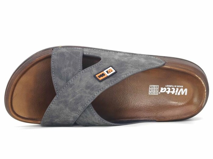 Witta Merdane 54202 Çapraz Comfort Kutulu Günlük Terlik Gri - Witta (1)