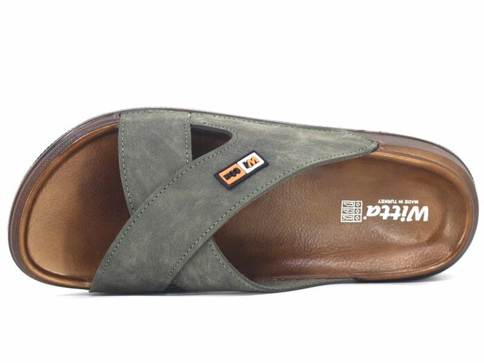 Witta Merdane 54202 Çapraz Comfort Kutulu Günlük Terlik Haki - Witta (1)
