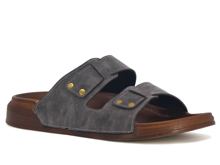 Witta Merdane 54209 Çift Toka Comfort Kutulu Günlük Terlik Gri - Witta