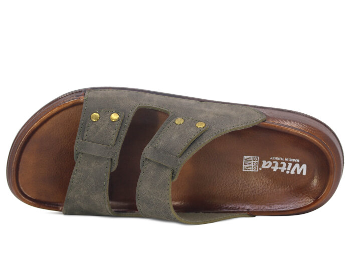 Witta Merdane 54209 Çift Toka Comfort Kutulu Günlük Terlik Haki - 2