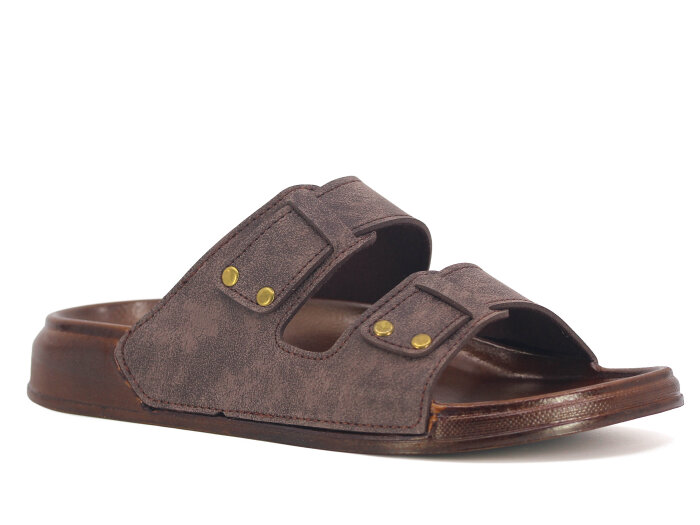 Witta Merdane 54209 Çift Toka Comfort Kutulu Günlük Terlik Kahve - 1