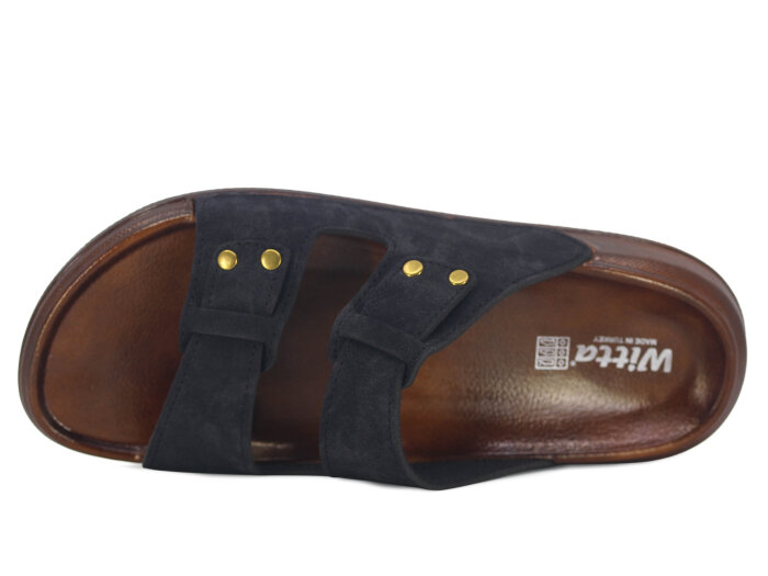 Witta Merdane 54209 Çift Toka Comfort Kutulu Günlük Terlik Siyah - Witta (1)