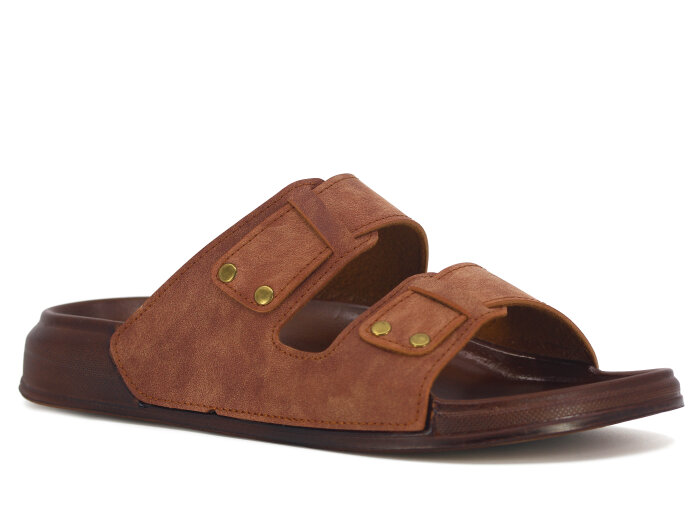 Witta Merdane 54209 Çift Toka Comfort Kutulu Günlük Terlik Taba - 1