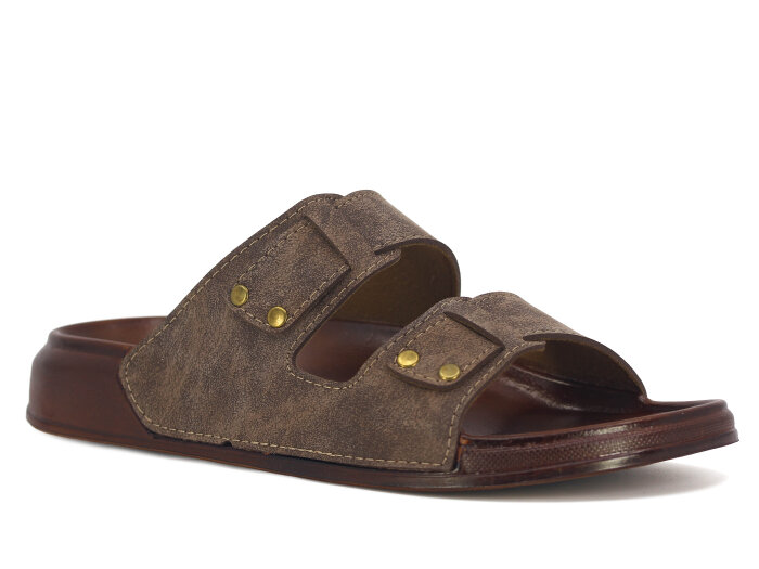 Witta Merdane 54209 Çift Toka Comfort Kutulu Günlük Terlik Vizon - Witta