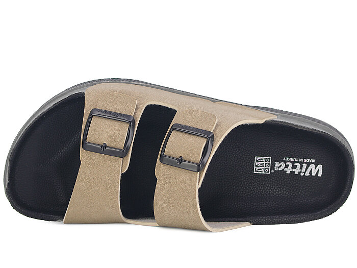 Witta Merdane 56401 Çift Toka Kutulu Günlük Terlik Bej - Witta (1)