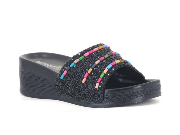 Witta Zenne 54322 Taşlı Yüksek Kutulu Günlük Terlik Siyah - 1