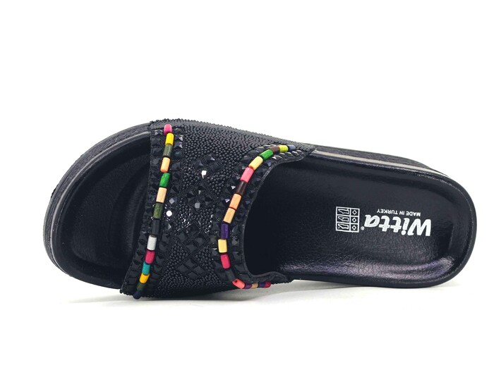 Witta Zenne 54324 Taşlı Yüksek Kutulu Günlük Terlik Siyah - 2