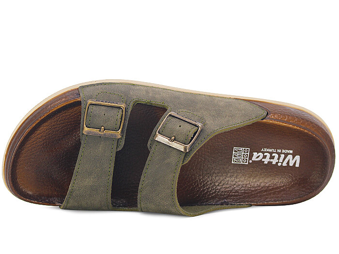 Witta Zenne 55201 (38-40) Çift Toka Comfort Kutulu Günlük Terlik Haki - Witta (1)