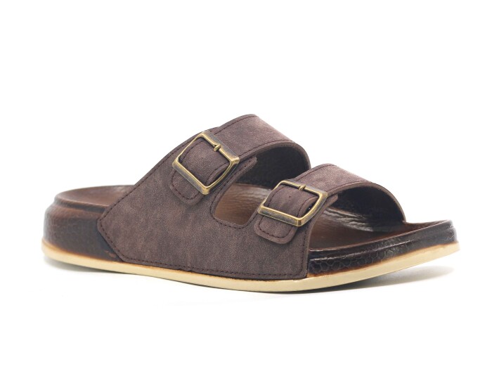 Witta Zenne 55201 Çift Toka Comfort Kutulu Günlük Terlik Kahve - 1