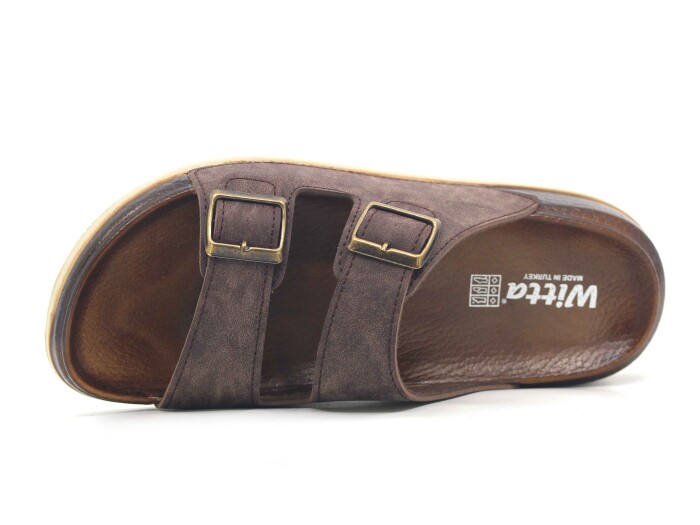 Witta Zenne 55201 Çift Toka Comfort Kutulu Günlük Terlik Kahve - 2