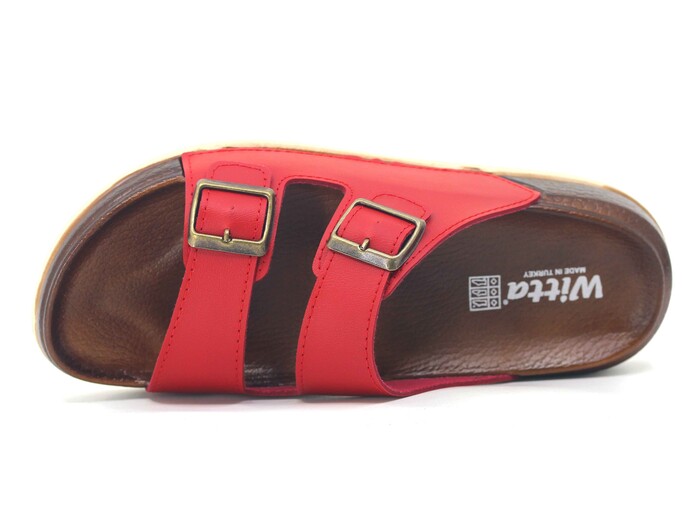 Witta Zenne 55201 Çift Toka Comfort Kutulu Günlük Terlik Kırmızı