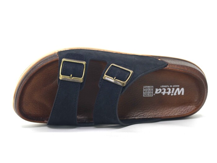Witta Zenne 55201 Çift Toka Comfort Kutulu Günlük Terlik Siyah - Thumbnail