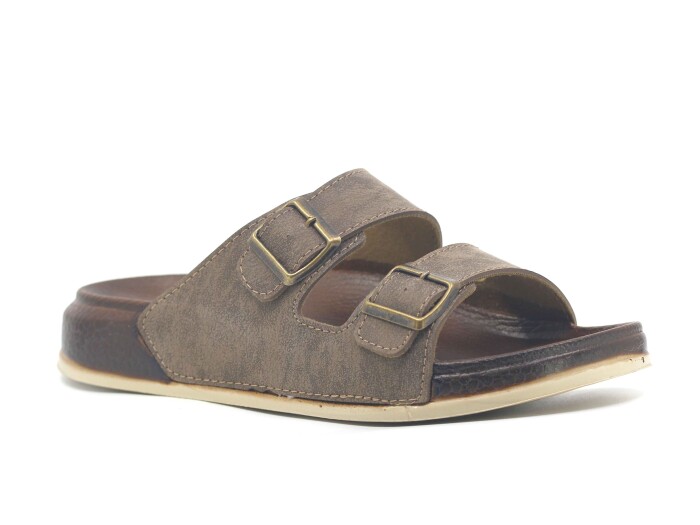 Witta Zenne 55201 Çift Toka Comfort Kutulu Günlük Terlik Vizon - Witta