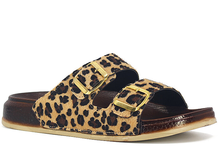 Witta Zenne 55204 Leopar Çift Toka Kutulu Günlük Terlik Leopar - Witta
