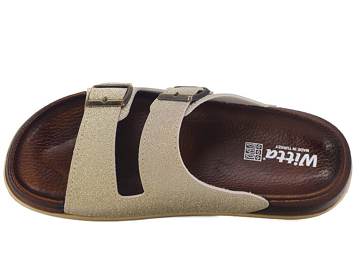 Witta Zenne 55206 Çift Toka Comfort Kutulu Günlük Terlik Altın - Witta (1)