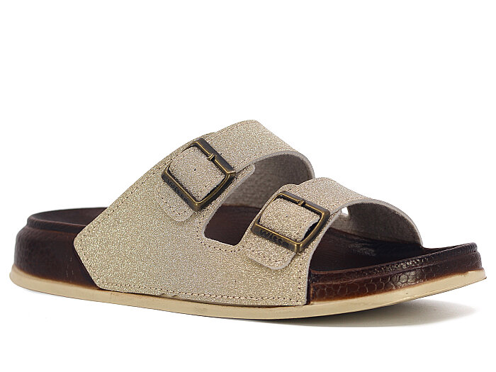 Witta Zenne 55206 Çift Toka Comfort Kutulu Günlük Terlik Altın - Witta