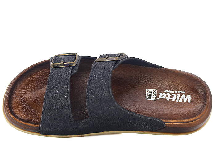 Witta Zenne 55206 Çift Toka Comfort Kutulu Günlük Terlik Siyah - Witta (1)