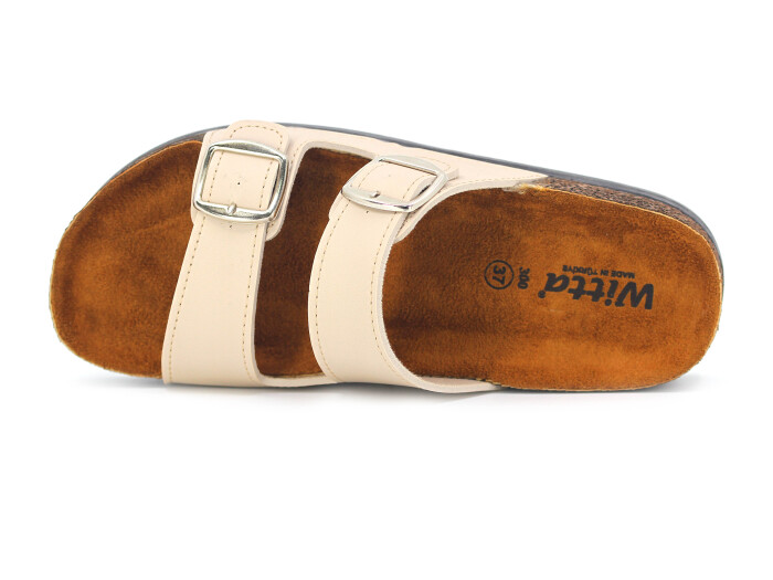 Witta Zenne 55304 Çift Toka Comfort Kutulu Günlük Terlik Bej - 2