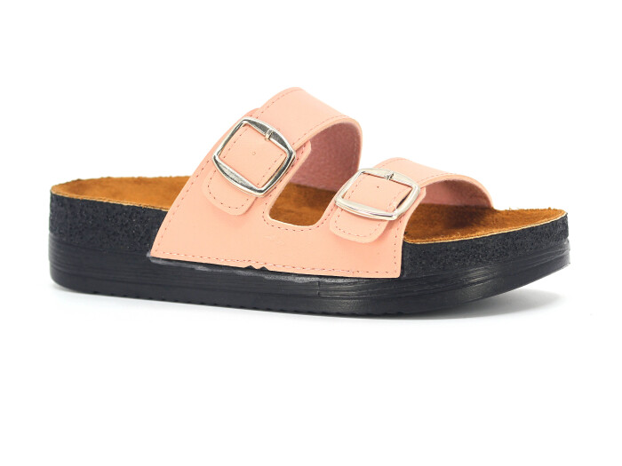 Witta Zenne 55304 Çift Toka Comfort Kutulu Günlük Terlik Pudra - Witta