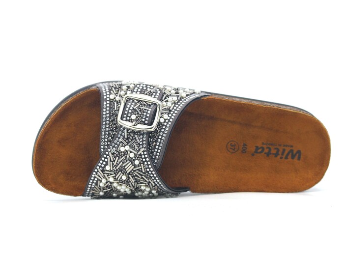 Witta Zenne 55403 Taşlı Tek Toka Günlük Terlik Platin - Witta (1)