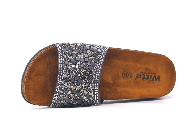 Witta Zenne 55406 Taşlı Kutulu Günlük Terlik Platin - 2