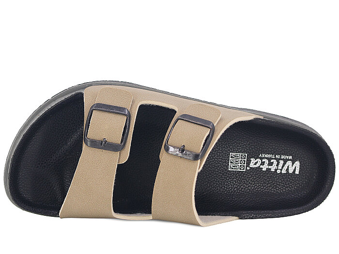 Witta Zenne 56351 Çift Toka Kutulu Günlük Terlik Bej - 2