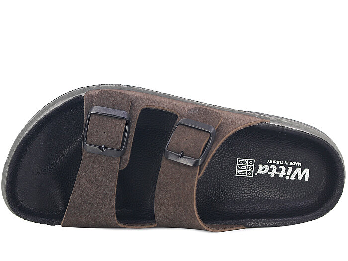 Witta Zenne 56351 Çift Toka Kutulu Günlük Terlik Kahve - Witta (1)