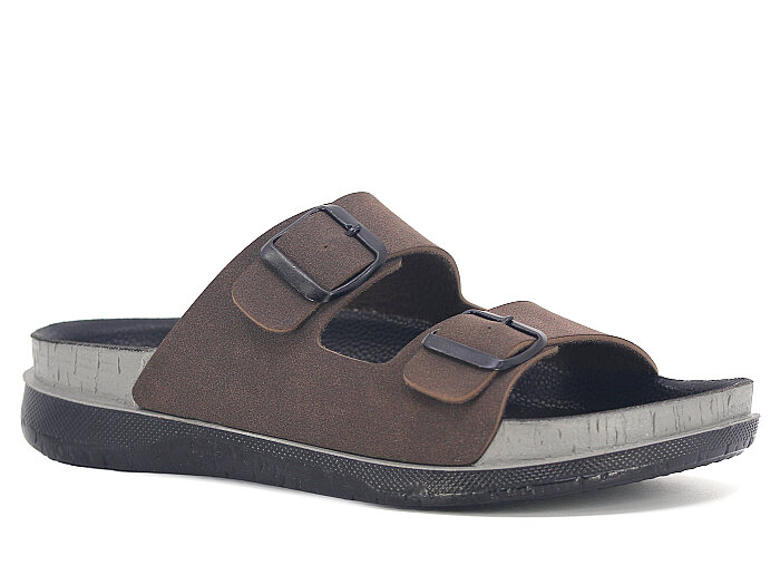 Witta Zenne 56351 Çift Toka Kutulu Günlük Terlik Kahve - 1