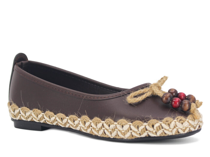 Yiğit Zenne Boncuk Babet Ayakkabı Kahve - Yiğit